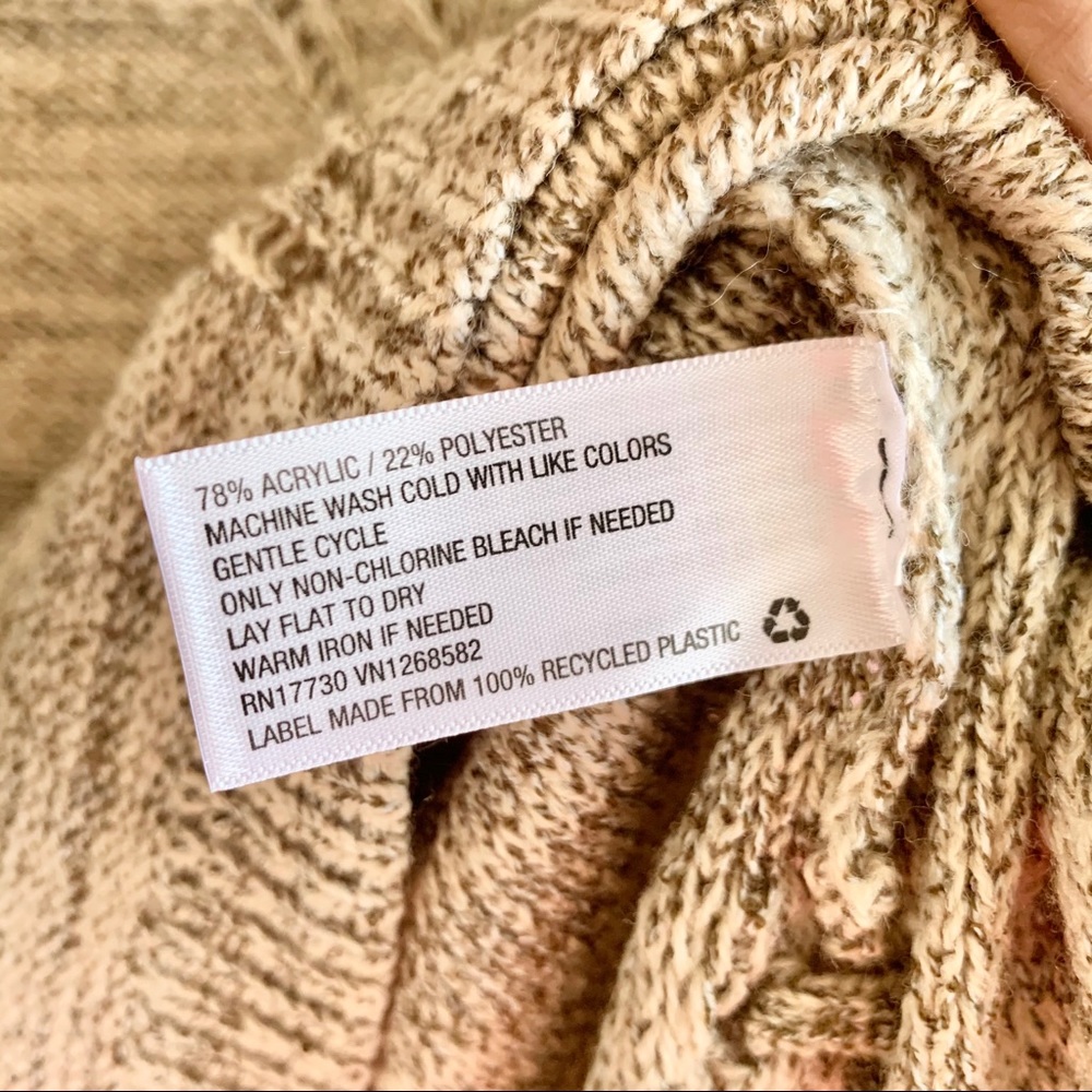 NWT KNOX ROSE Fringe Boho Taupe Sweater - Picture 8 of 10